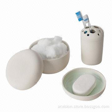 3pcs ceramic bathroom set, white bathroom accessories for hotel